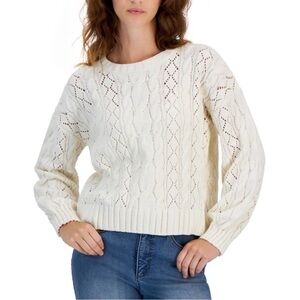 Hippie Rose Cream Cable Knit Sweater